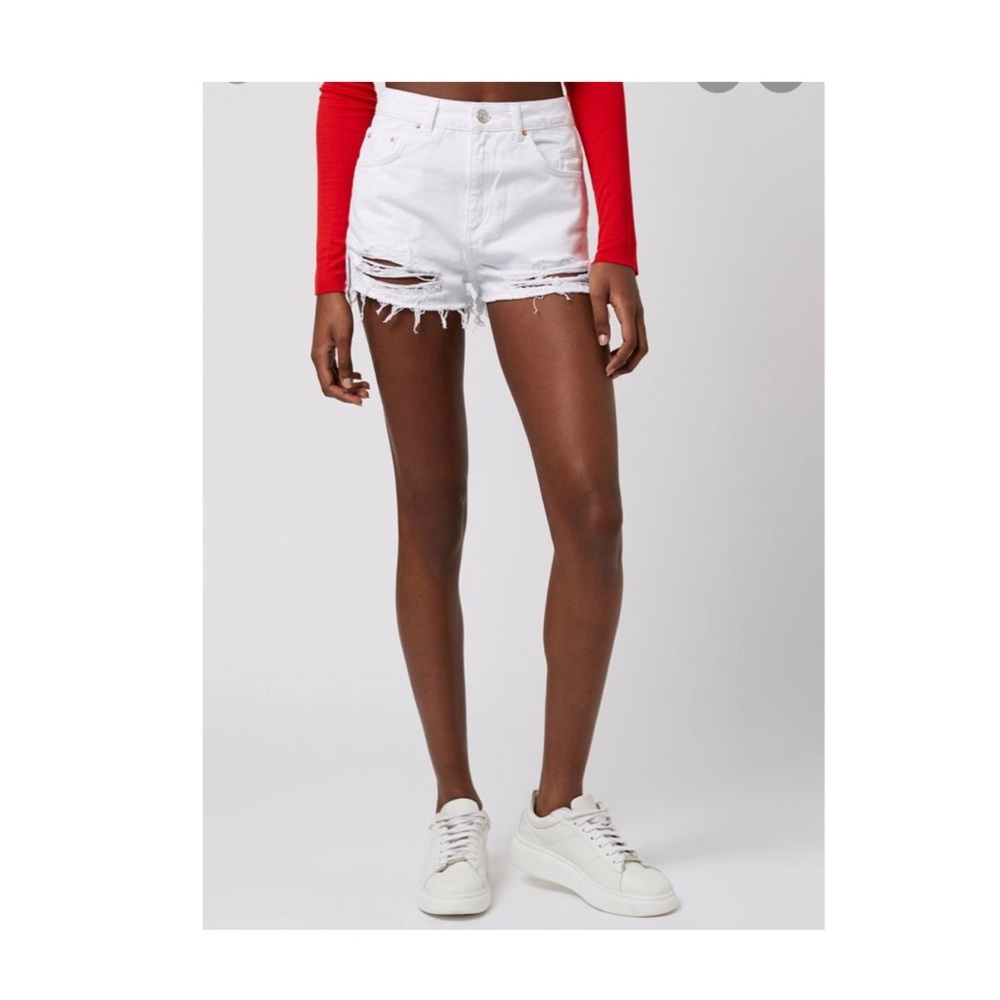 Topshop white mom Jean short